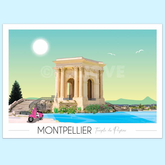 Affiche de Montpellier - Temple du Peyron - Foliove