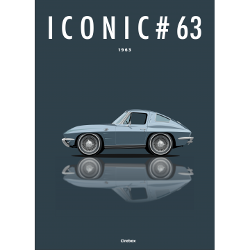 Affiche de la Chevrolet Corvette C2 - 1963 - Cirebox