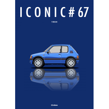 Affiche de la Peugeot 205 GTI - 1984 - Cirebox