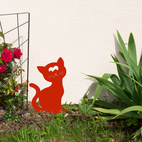 Figurine chat à piquer décoration jardin - Louis Moulin