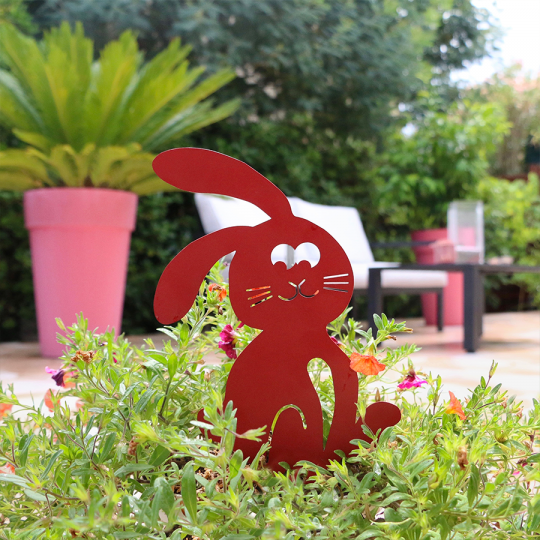 Figurine lapin à piquer décoration jardin - Louis Moulin