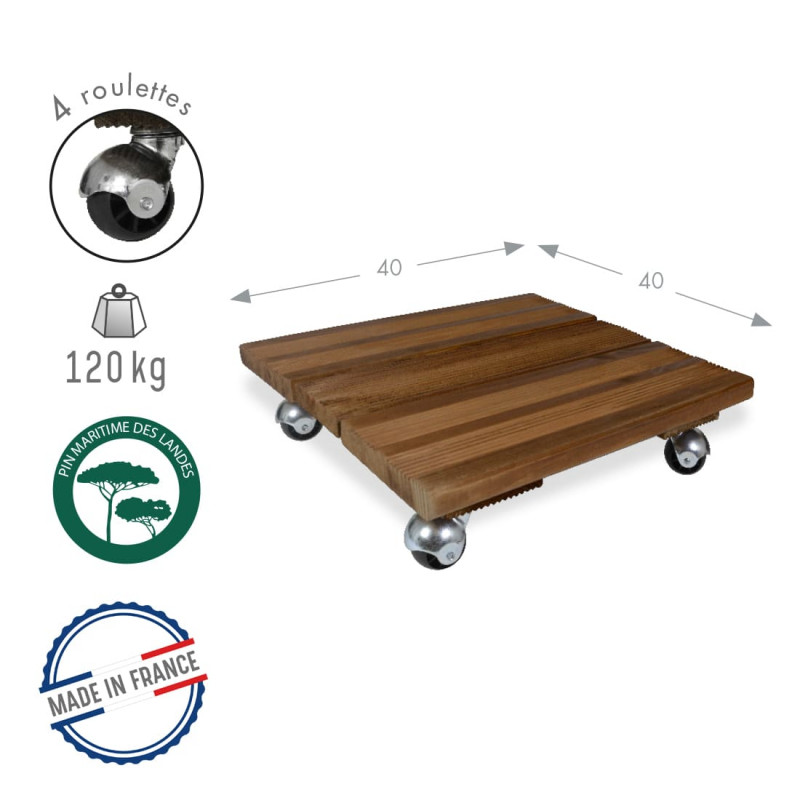 Roule plante en bois carré - Louis Moulin