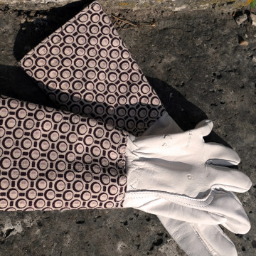 Gants de jardinage avec manchettes motif cercles 70’s - Ladivine Jardine