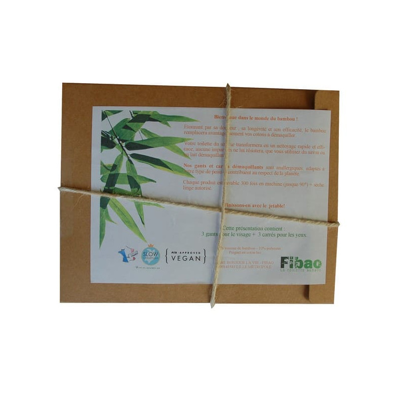 gant démaquillant peaux acneiques bambou - microfibre Fibao