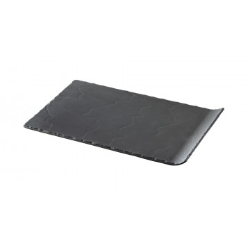 Assiette rectangulaire avec bord relevé en céramique effet ardoise - Basalt - Revol