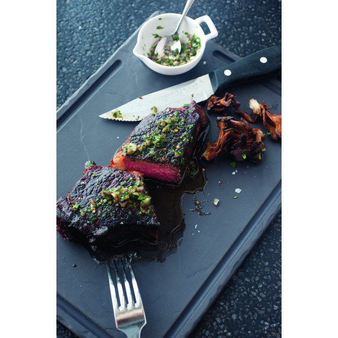 Assiette à steak rectangulaire en céramique effet ardoise - Basalt – Revol