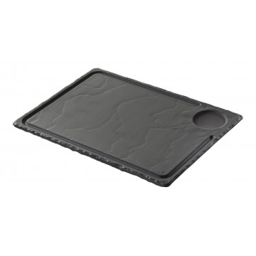 Assiette à steak rectangulaire en céramique effet ardoise - Basalt – Revol