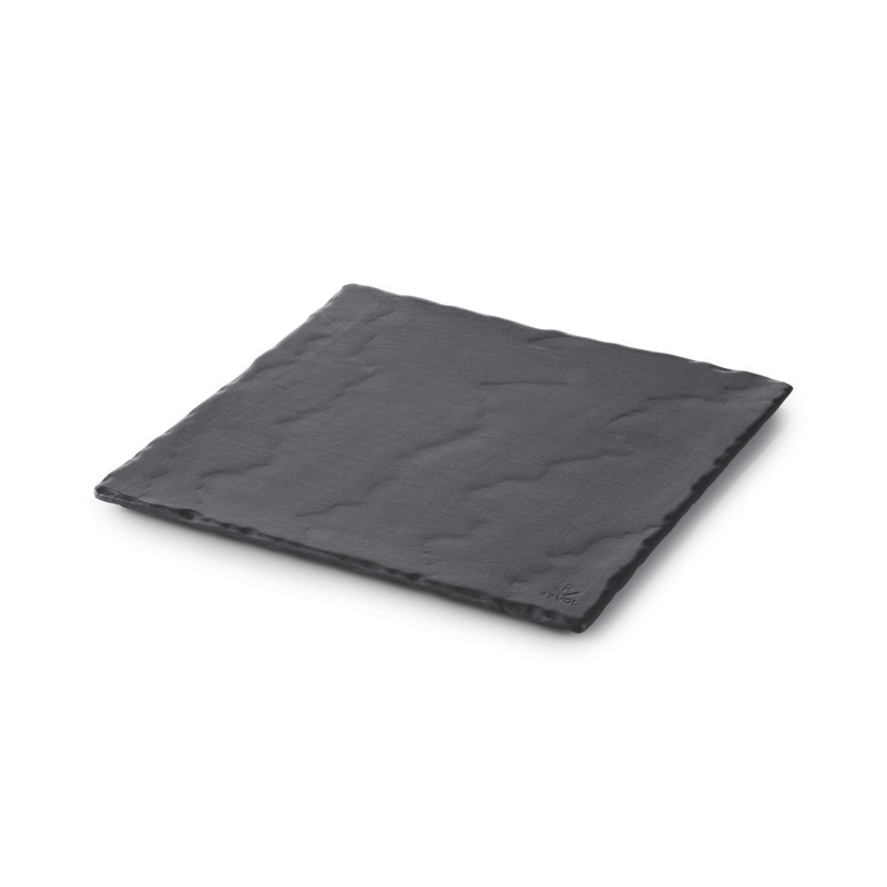 Assiette carrée en céramique effet ardoise - Basalt - Revol