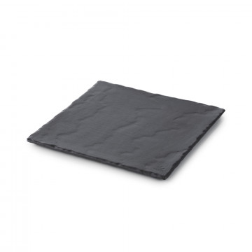 Assiette carrée en céramique effet ardoise - Basalt - Revol