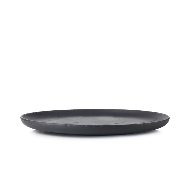 Assiette ronde plate bord relevé en céramique effet ardoise - Basalt - Revol