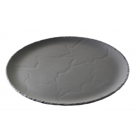 Assiette ronde plate en céramique effet ardoise - Basalt - Revol
