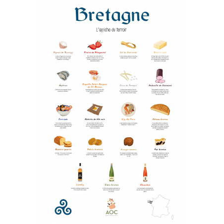 Affiche spécialités bretonnes - AOC