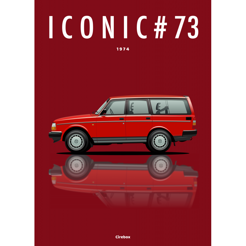 Affiche de la Volvo 240 - 1974 - Cirebox