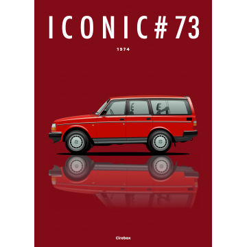 Affiche de la Volvo 240 - 1974 - Cirebox