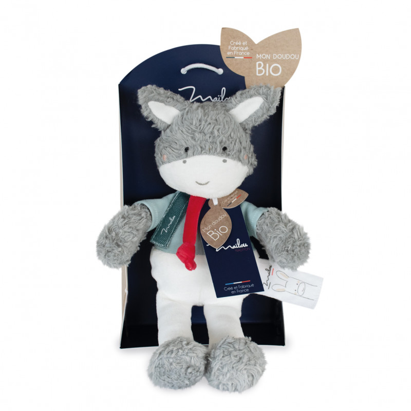 Peluche âne en coton bio - Maïlou