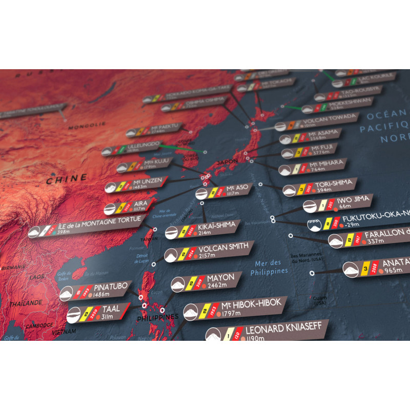 Carte des volcans du monde - 21 Maps