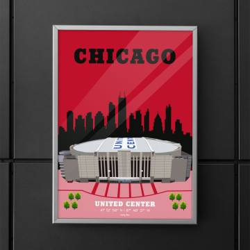Affiche du United Center de Chicago - Wall of Fame