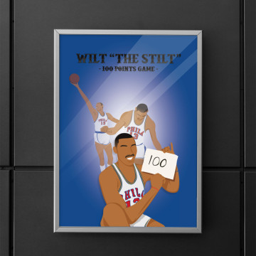 Affiche The Stilt - Wilt Chambertain - Wall of Fame