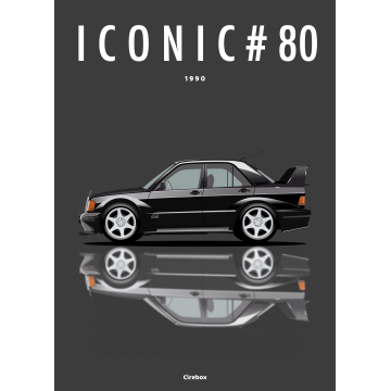 Affiche de la Mercedes 190 EVO 2 - 1990 - Cirebox