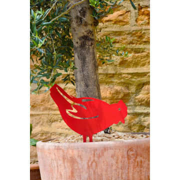 Figurine à piquer Poule rouge Louis Moulin