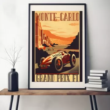Affiche Vintage Grand Prix de Monaco - Formule-A