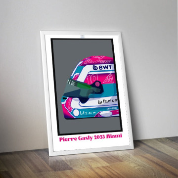 Affiche Casque Pierre Gasly Miami 2023  - Formule-A