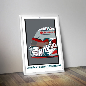 Affiche Casque Charles Leclerc  - Formule-A