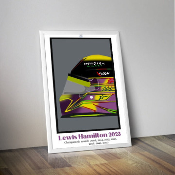 Affiche Casque Lewis Hamilton 2023  - Formule-A