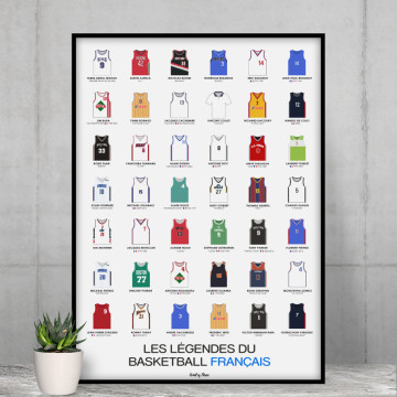 Affiche Légendes du Basket Français - Wall of Fame