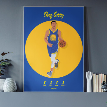 Affiche hommage Basket Stephen Curry  - Wall of Fame