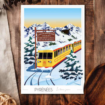 Affiche de Bolquère - Le Train Jaune - Foliove