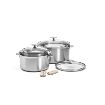 Batterie de 3 casseroles Amovible Alchimy Loqy - De Buyer
