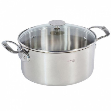 Faitout Inox avec couvercle en verre Milady - De Buyer