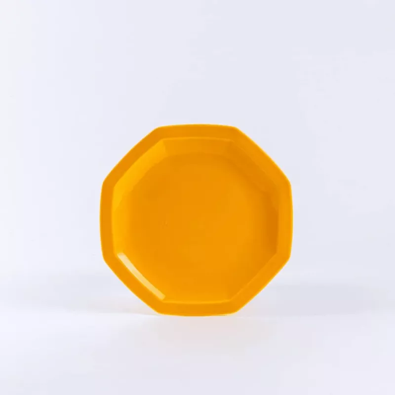 Assiette à dessert en porcelaine jaune - Ogre La Fabrique