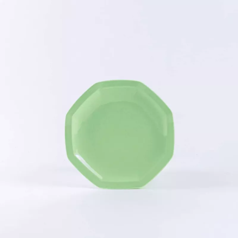 Assiette à dessert en porcelaine verte - Ogre La Fabrique