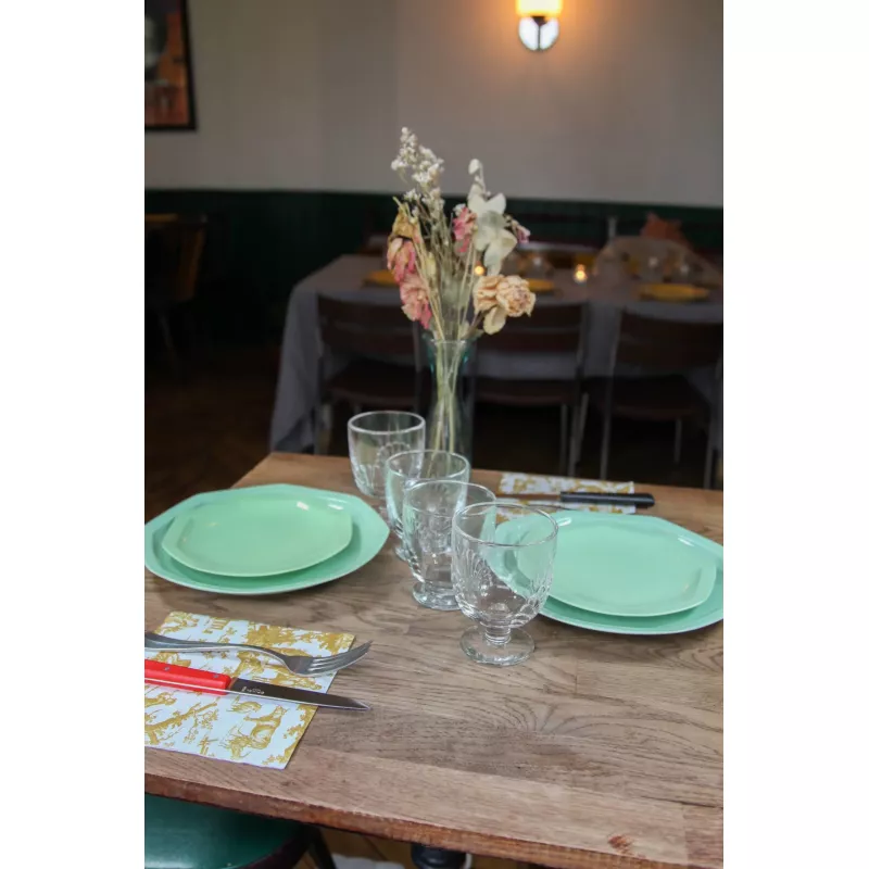 Assiette à dessert en porcelaine verte - Ogre La Fabrique