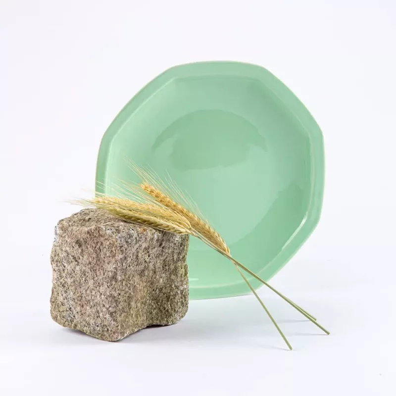 Assiette en porcelaine verte française - Ogre La Fabrique