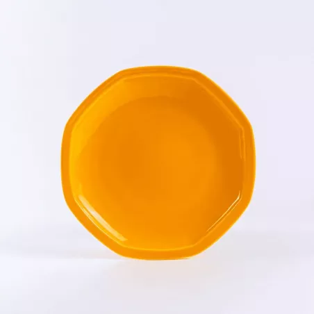 Assiette en porcelaine jaune solaire - Ogre La Fabrique