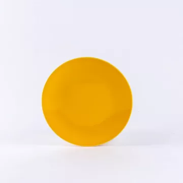 Assiette à dessert en porcelaine jaune de Limoges - Ogre La Fabrique