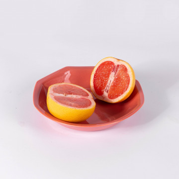 Assiette creuse et octogonale en porcelaine terracota - Ogre La Fabrique