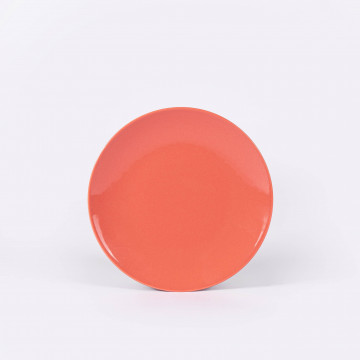 Assiette à dessert ronde et plate en porcelaine terracota - Ogre La Fabrique