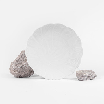 Assiette collection TAHITI  porcelaine de Limoges blanche - Ogre La Fabrique