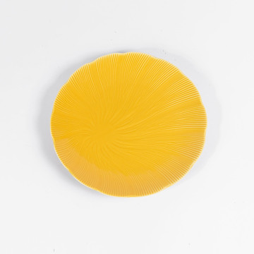 Assiette collection TAHITI porcelaine de Limoges jaune - Ogre La Fabrique