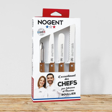 Coffret "APERO" 3 couteaux et 1 éplucheur - Chefs Roullier - Nogent 3 Etoiles