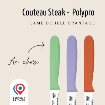 Couteau à steak double crantage 11cm Polypro - Nogent 3 Étoiles