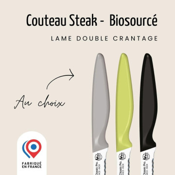 Couteau à steak double crantage 11cm Bio Sourcé - Nogent 3 Étoiles