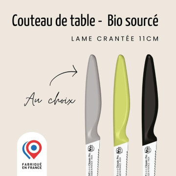 Couteau de table double crantage 11cm Bio Sourcé - Nogent 3 Étoiles