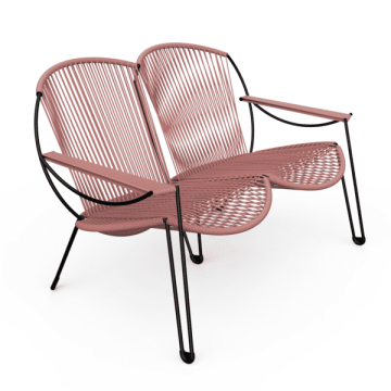 Canapé de jardin Loveuse collection ONIRIQUA structure noire - BOQA