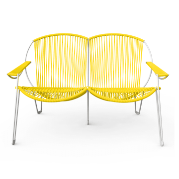 Canapé de jardin Loveuse collection ONIRIQUA structure blanche - BOQA