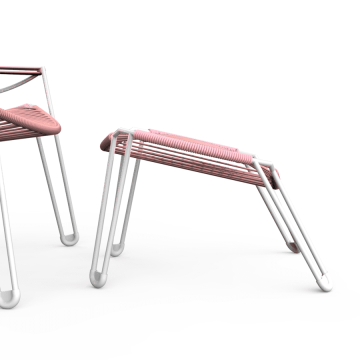 Ensemble Fauteuil et Repose Pieds collection ONIRIQUA structure blanche - BOQA